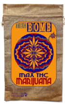 THC BOMB WEED BURLAP BAG psychedelic pot leaf wall hanging #23 trippy new - £12.86 GBP
