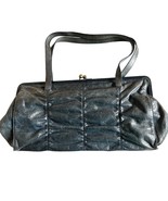 Hobo International Leather Kiss Closure Large Blue Doctor Style Purse Me... - $84.15