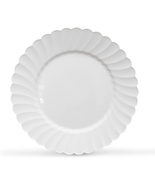 Premium Hard Plastic round White Plates – 100 X 6” -Washable &amp; Reusable ... - £29.12 GBP