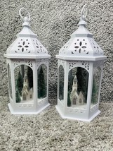 Terrace House And Trees White Lantern Centerpiece With Lights Decorative 2 - £30.05 GBP