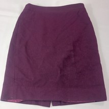 J Crew The Pencil Skirt Women's Purple/Wine Wool Blend Rear Zipper Size 00 image 9
