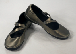 Vionic Orthaheel Judith Pewter Metallic Leather Mary Jane Shoes Wms Size 8.5 - £40.95 GBP