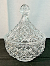 HTF FEDERAL WINDSOR CLEAR CRYSTAL LARGE CANDY JAR  &amp; LID 8 1/2” TALL X 6... - $34.65