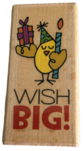 Hampton Art Rubber Stamp Bird Candle Wish Big Birthday Card Making Words Animal - £2.39 GBP