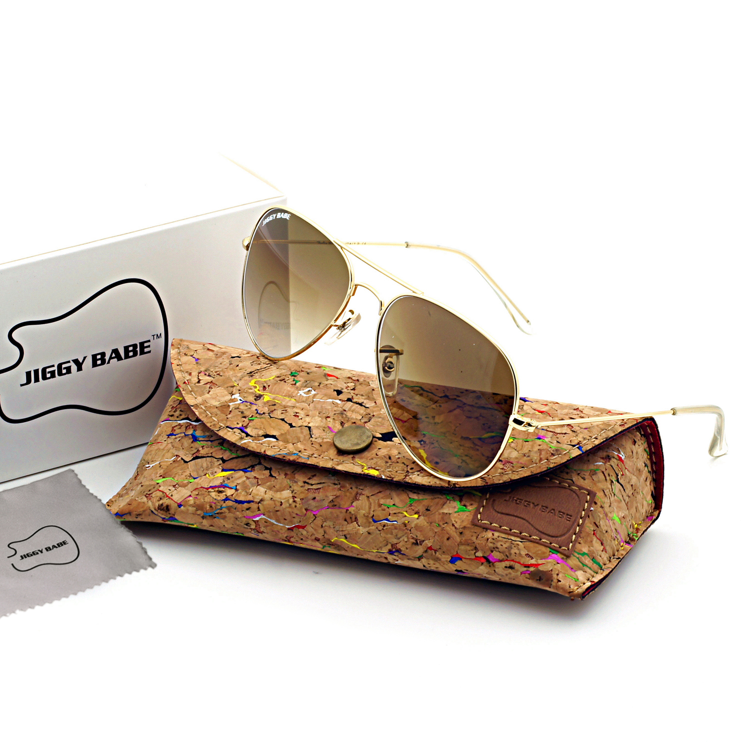 Top Brand Name Aviator Sunglasses Gradient Brown Retro 3025 Metal Glass Mirrored