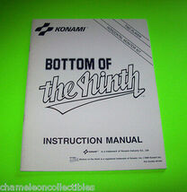 Konami Bottom Of The Ninth Original Video Arcade Game Instruction Manual... - $6.29