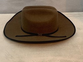 VINTAGE! Chris Eddy Ghost Rider Cowboy Hat Size Brown Wool Felt Small - £14.13 GBP