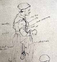 Rubens Costume Study Print 1939 Gray Tone Plate Antique Art DWV9B - $364.42 MXN
