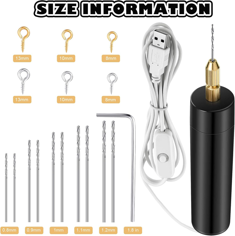 Lanties Electric Resin Drill Set, Including 300 Gold Silver Eye Screws, 10 Twist Item image 3