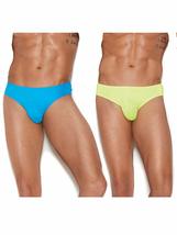 Angelique Mens Neon Blue and Green Thong Back Underwear Brief Pack- LXL - £33.70 GBP