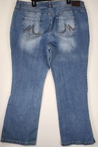 Maurices Jeans Womens 22 Short Blue Denim High Rise Embroidered Boot Cut... - $25.73