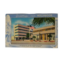 Postcard Columbia Broadcasting System Station KNX Greetings From Hollywood - £5.49 GBP