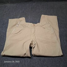 Carhartt Pants Men 34x32 Brown FRB 159 GKH Khaki Relaxed Fit Straight Leg - $17.05