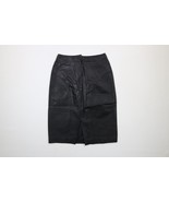 Vintage 90s Streetwear Womens Size 10 Distressed Leather Pencil Skirt Black - $1,280.39 MXN