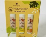 Hanalei Hawaiian Lip Balm Trio SPF 15 Vegan, Mint, Citrus, &amp; Unscented -... - $9.80