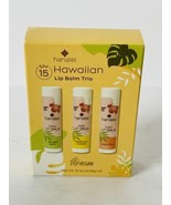 Hanalei Hawaiian Lip Balm Trio SPF 15 Vegan, Mint, Citrus, &amp; Unscented -... - £7.69 GBP
