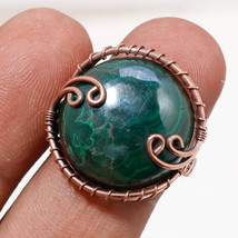 Malachite Gemstone Handmade Fashion Copper Wire Wrap Ring Jewelry 6&quot; SA 510 - £5.12 GBP
