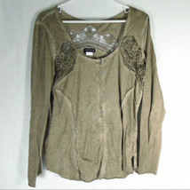 Venus Womens Size M.Green Exposed Seam Crochet Designs Hippie Boho Style - £23.54 GBP