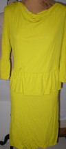 New Womens Patrizia Pepe 1 Small S Italy Dress Designer Yellow Peplum Dark NWT  - £592.14 GBP