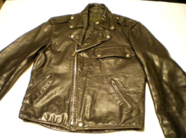 Brooks Leather Vtg Detroit Biker Gold Label 42 Quilted Lining Motorcycle Jacket - £304.68 GBP