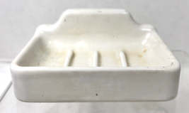 Antique Wall Mount Porcelain Soap Dish Holder White Ironstone - £14.17 GBP