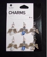 Cousin DIY silver tone CHARMS Beaded Angels 6 pcs NEW - £3.53 GBP