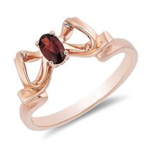 Enchanted Disney Snow red oval With Rose Gold Rhodium Rings Gift For 925 Silver - £67.78 GBP