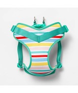 NEW Adjustable Padded Dog Harness sz L Variegated Stripe, step in, rever... - $8.95