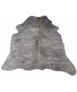 Grey Brindle Cowhide Rug Size: 6&#39; X 5&#39; ft Gray and Beige Brindle Rug j-015 - £218.82 GBP