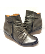 MIZ MOOZ SOFT LEATHER WEDGE BOOTIE SIDE ZIPPER  OLIVE 37EU / 7US NEW # Z... - $59.95