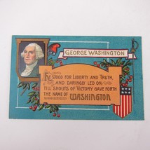 Postcard George Washington Patriotic Embossed Sword &amp; Shield Antique Unposted - £7.82 GBP