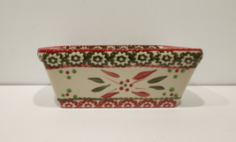 Temptations Old World Ovenware Christmas Mini Loaf Pan Red  Poinsettia  12 oz. - £11.86 GBP