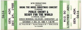Public Enemy Untorn Concert Ticket December 24 1988 Shreveport Louisiana - $98.00