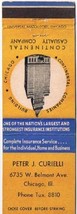 Matchbook Cover Peter J Curielli Insurance Chicago Illinois - £1.64 GBP