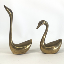 Vintage Solid Brass Swans Figurines Ducks Geese Birds Decor Korea 3&quot; 4&quot; ... - $29.95