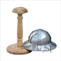 Kettle Hat XIII Century Crusader Knight Infantry Miniature Helmet W/ Woo... - $637.74 MXN