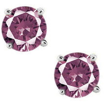 Round Cut Cubic Zirconia CZ Alexandrite Sterling Silver June Basket Stud Earring - £14.89 GBP+