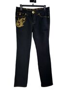 ROCA WARE WOMENS SIZE 9 EMBROIDERED POCKETS LOW RISE BLACK JEANS - €27,43 EUR