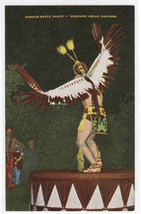 Eagle Dance Koshare Indian Dancer Native American linen postcard - £4.99 GBP