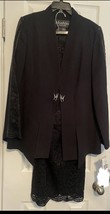 1990’s W/TAGS Moshita Couture Size 12 Black Suit W/Shirt &amp; Jacket  Skirt Crochet - £70.35 GBP