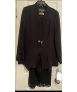 1990’s W/TAGS Moshita Couture Size 12 Black Suit W/Shirt &amp; Jacket  Skirt... - £70.02 GBP