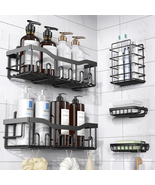 Adhesive Shower Caddy, 5 Pack Rustproof Stainless Steel Bath Organizers ... - $490.37 MXN