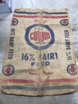 Vintage Corno Dairy Feed 100 Pound Feed Seed Burlap Sack Bag National Oa... - £25.32 GBP