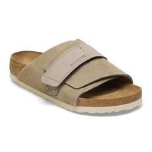 Birkenstock unisex kyoto nubuck-suede leather slide in Taupe - £127.61 GBP