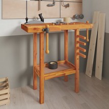 Workbench with Vices 92x48x83 cm Solid Wood Acacia - £76.55 GBP