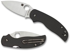 Spyderco Sage 5 Folding Knife 3.03" S30V Satin Plain Blade, Carbon Fiber/G10 - £199.28 GBP