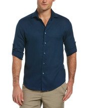 Cubavera Mens Travel Select Regular-Fit Linen-Blend Shirt Insignia Blue-XL - £31.95 GBP