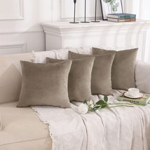 18X18 Soft Velvet Solid Color Sq\. Pillowcase With Hidden Zipper For Sofa - £28.75 GBP