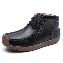 New Winter Warm Cotton Women&#39;s Ankle Boots Soft Genuine Leather Female Short Sno - £42.44 GBP