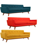 Mid Century Classic Fabric Sofa 90” Wide In Bright Red, Azure Blue Citru... - $1,399.08 CAD